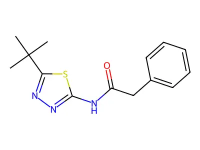 N-(5-tert-butyl-1,3,4-thiadiazol-2-yl)-2-phenylacetamide structure