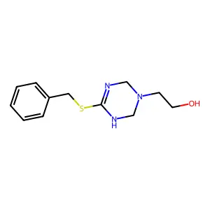 2-[4-(Benzylsulfanyl)-1,2,3,6-tetrahydro-1,3,5-triazin-1-yl]ethan-1-ol structure