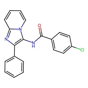 4-chloro-N-(2-phenylimidazo[1,2-a]pyridin-3-yl)benzamide structure