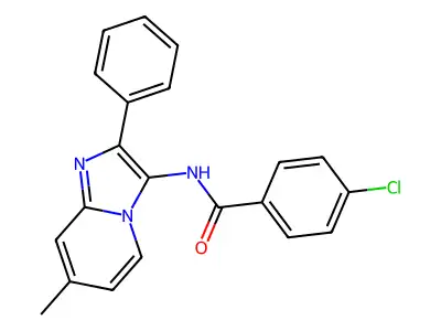 4-chloro-N-(7-methyl-2-phenylimidazo[1,2-a]pyridin-3-yl)benzamide structure