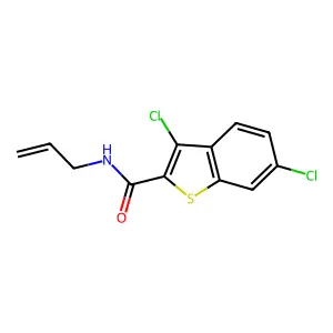 3,6-dichloro-N-(prop-2-en-1-yl)-1-benzothiophene-2-carboxamide structure