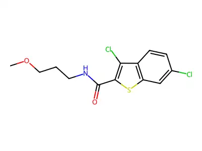 3,6-dichloro-N-(3-methoxypropyl)-1-benzothiophene-2-carboxamide structure
