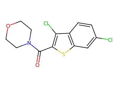3,6-Dichlorobenzo[b]thiophen-2-yl morpholin-4-yl ketone structure