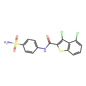 3,4-dichloro-N-(4-sulfamoylphenyl)-1-benzothiophene-2-carboxamide structure