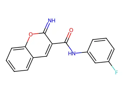 N-(3-fluorophenyl)-2-imino-2H-chromene-3-carboxamide structure