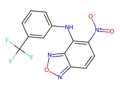5-nitro-N-[3-(trifluoromethyl)phenyl]-2,1,3-benzoxadiazol-4-amine structure