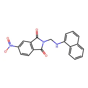 2-[(naphthalen-1-ylamino)methyl]-5-nitro-1H-isoindole-1,3(2H)-dione structure