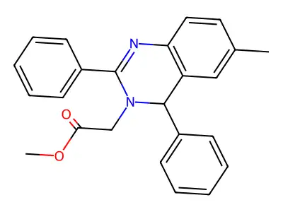 Methyl 2-(6-methyl-2,4-diphenyl-3,4-dihydroquinazolin-3-yl)acetate structure