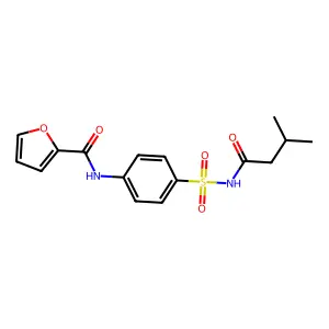 N-[4-(3-methylbutanoylsulfamoyl)phenyl]furan-2-carboxamide structure