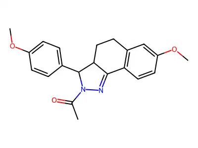 1-[7-methoxy-3-(4-methoxyphenyl)-3,3a,4,5-tetrahydrobenzo[g]indazol-2-yl]ethanone structure