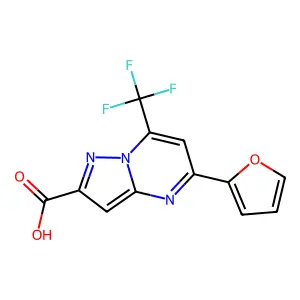 5-(Furan-2-yl)-7-(trifluoromethyl)pyrazolo[1,5-a]pyrimidine-2-carboxylic acid structure
