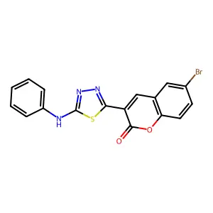 3-(5-Anilino-1,3,4-thiadiazol-2-yl)-6-bromochromen-2-one structure