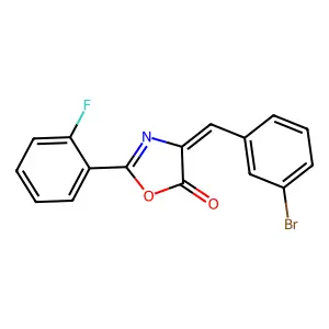 (4Z)-4-[(3-bromophenyl)methylidene]-2-(2-fluorophenyl)-1,3-oxazol-5-one structure
