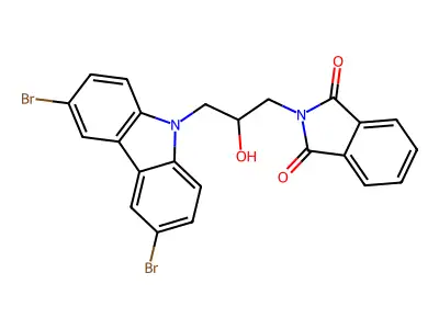 2-[3-(3,6-dibromo-9H-carbazol-9-yl)-2-hydroxypropyl]-1H-isoindole-1,3(2H)-dione structure