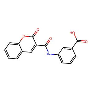 3-[(2-Oxochromen-3-yl)carbonylamino]benzoic acid structure