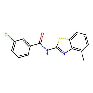 3-chloro-N-(4-methyl-1,3-benzothiazol-2-yl)benzamide structure