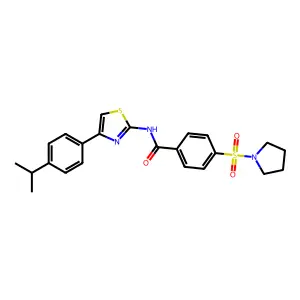 N-(4-(4-isopropylphenyl)thiazol-2-yl)-4-(pyrrolidin-1-ylsulfonyl)benzamide structure