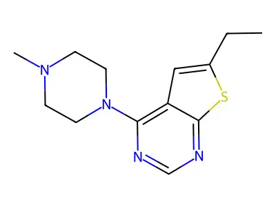 6-Ethyl-4-(4-methyl-1-piperazinyl)thieno[2,3-d]pyrimidine structure