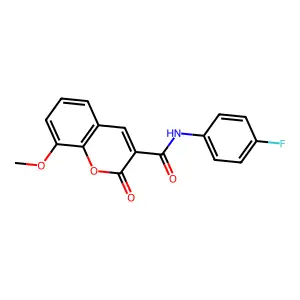 N-(4-fluorophenyl)-8-methoxy-2-oxo-2H-chromene-3-carboxamide structure