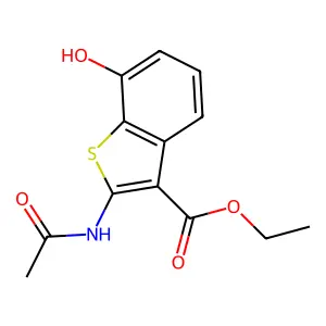 Ethyl 2-(acetylamino)-7-hydroxy-1-benzothiophene-3-carboxylate structure