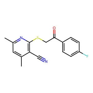 2-[2-(4-Fluorophenyl)-2-oxoethyl]sulfanyl-4,6-dimethylpyridine-3-carbonitrile structure