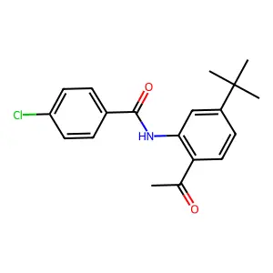 N-(2-acetyl-5-tert-butylphenyl)-4-chlorobenzamide structure