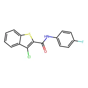 3-chloro-N-(4-fluorophenyl)-1-benzothiophene-2-carboxamide structure