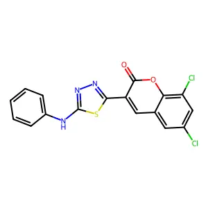 6,8-Dichloro-3-[5-(phenylamino)-1,3,4-thiadiazol-2-yl]-2h-chromen-2-one structure