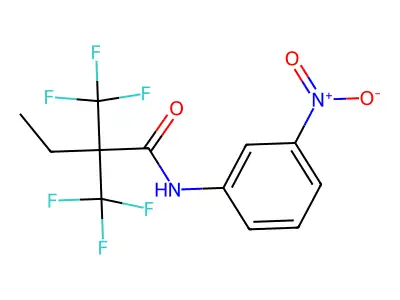N-(3-nitrophenyl)-2,2-bis(trifluoromethyl)butanamide structure