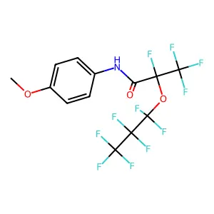 2,3,3,3-Tetrafluoro-2-(1,1,2,2,3,3,3-heptafluoropropoxy)-N-(4-methoxyphenyl)propanamide structure