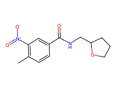 4-methyl-3-nitro-N-(oxolan-2-ylmethyl)benzamide structure