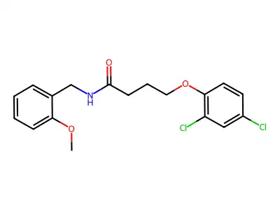 4-(2,4-dichlorophenoxy)-N-[(2-methoxyphenyl)methyl]butanamide structure