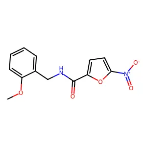 2-Furancarboxamide, N-[(2-methoxyphenyl)methyl]-5-nitro- structure