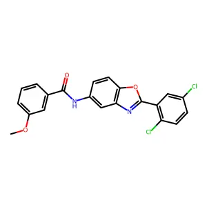 N-[2-(2,5-dichlorophenyl)-1,3-benzoxazol-5-yl]-3-methoxybenzamide structure