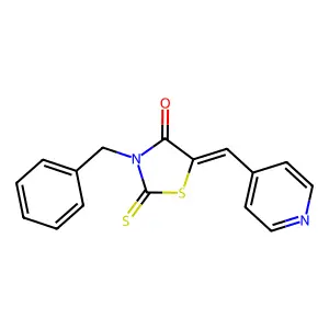 3-Benzyl-5-(4-pyridylmethylene)-2-thioxo-1,3-thiazolidin-4-one structure
