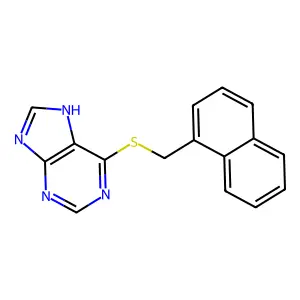 6-((1-naphthylmethyl)sulfanyl)-9H-purine structure