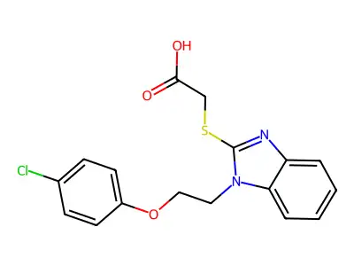 2-[[1-[2-(4-Chlorophenoxy)ethyl]-1H-benzimidazol-2-yl]thio]acetic acid structure