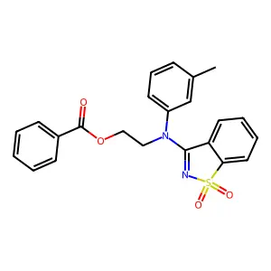 2-[(1,1-Dioxido-1,2-benzothiazol-3-yl)(3-methylphenyl)amino]ethyl benzoate structure