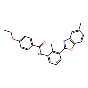 4-ethoxy-N-[2-methyl-3-(5-methyl-1,3-benzoxazol-2-yl)phenyl]benzamide structure