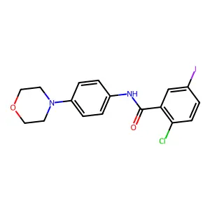 2-chloro-5-iodo-N-(4-morpholinophenyl)benzamide structure