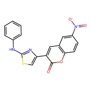 6-Nitro-3-(2-(phenylamino)thiazol-4-yl)-2H-chromen-2-one structure