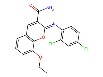 (2Z)-2-[(2,4-dichlorophenyl)imino]-8-ethoxy-2H-chromene-3-carboxamide structure