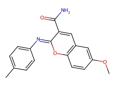 (2Z)-6-methoxy-2-[(4-methylphenyl)imino]-2H-chromene-3-carboxamide structure
