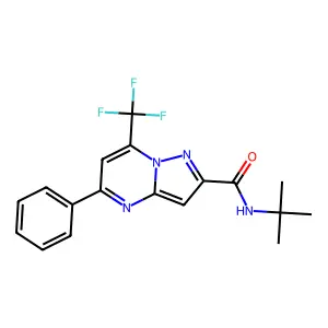 N-tert-butyl-5-phenyl-7-(trifluoromethyl)pyrazolo[1,5-a]pyrimidine-2-carboxamide structure