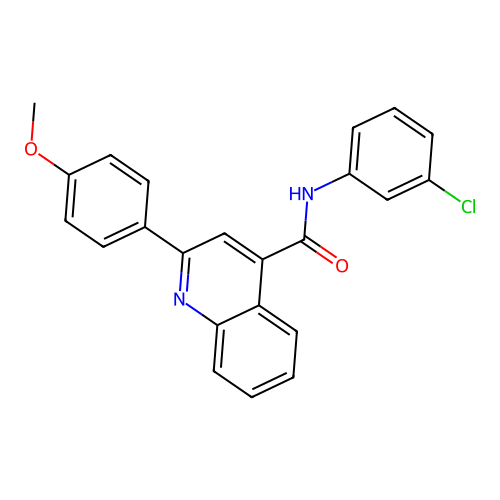N-(3-chlorophenyl)-2-(4-methoxyphenyl)quinoline-4-carboxamide structure