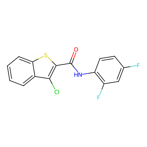 3-chloro-N-(2,4-difluorophenyl)-1-benzothiophene-2-carboxamide structure