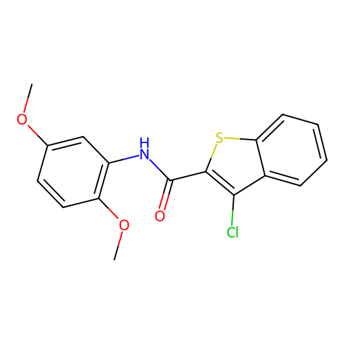 3-chloro-N-(2,5-dimethoxyphenyl)-1-benzothiophene-2-carboxamide structure