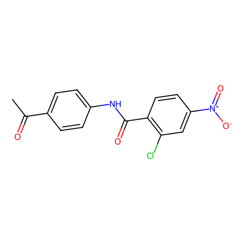 N-(4-acetylphenyl)-2-chloro-4-nitrobenzamide structure