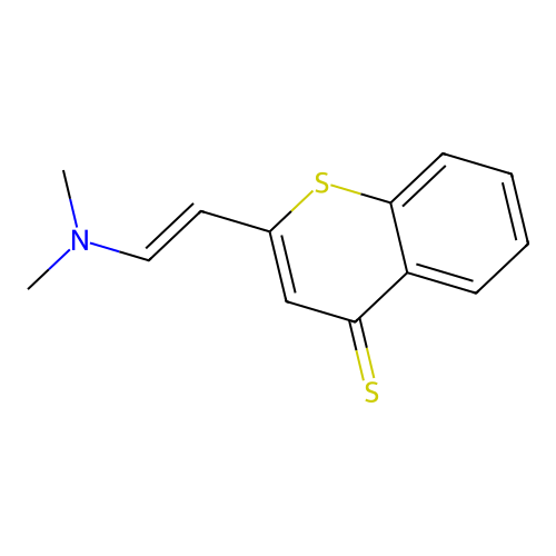(E)-2-(2-(dimethylamino)vinyl)-4H-thiochromene-4-thione structure