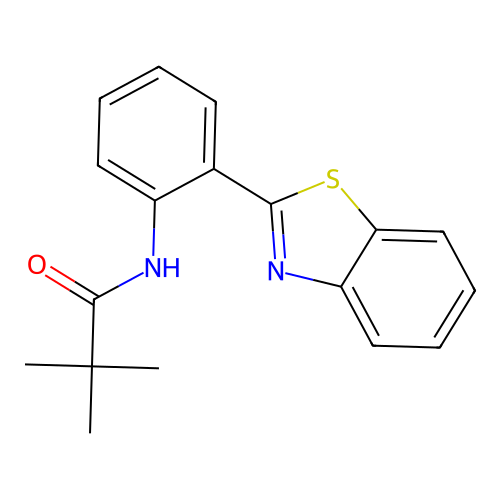 N-[2-(1,3-benzothiazol-2-yl)phenyl]-2,2-dimethylpropanamide structure
